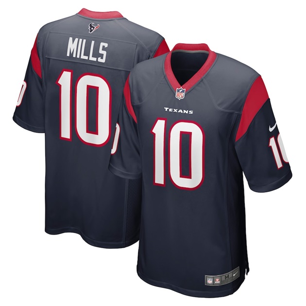 mens nike davis mills navy houston texans player game jersey